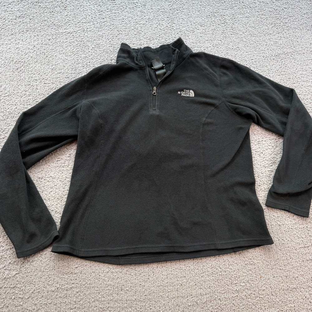 The North Face Womens Black TKA 100 Polartec Quarter Zip Fleece Pullover Size M